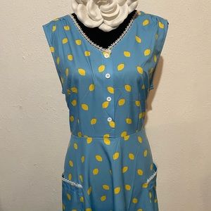 Lemon tea length (midi) dress